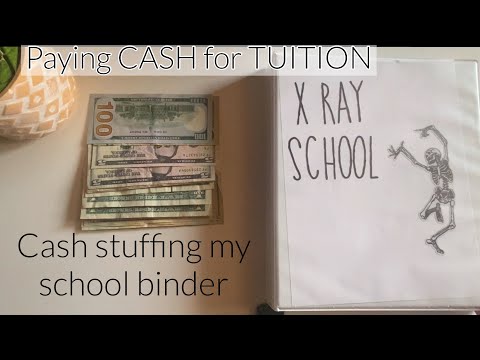 CASH STUFFING my school savings binder | Paying cash for tuition | #debtfreebefore30journey