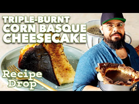 Triple-Burnt Corn Basque Cheesecake | Recipe Drop | Food52