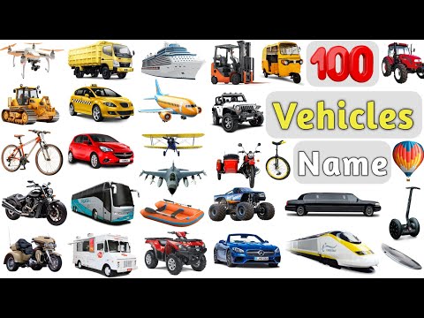 Vehicles Vocabulary ll 100 Vehicles Name In English With Pictures ll List of Vehicles in English