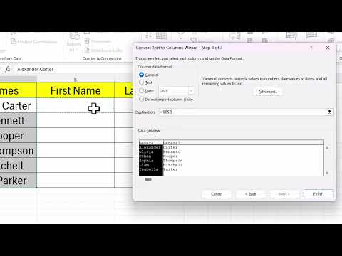 Split data into different columns in Microsoft Excel