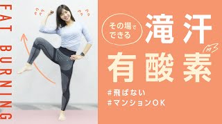 【滝汗注意】マンションOK！飛ばない有酸素運動でキツすぎないのにみるみる燃える！【脂肪燃焼】