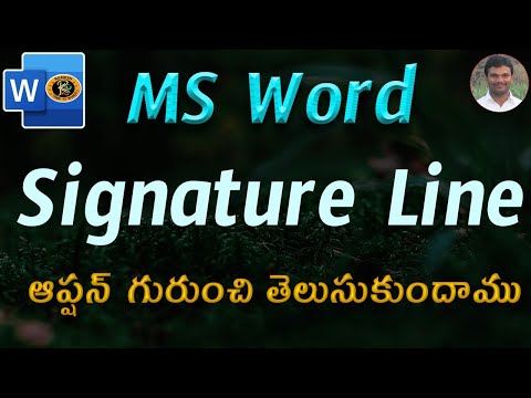 Signature Line Option in Telugu || MS WORD || By K. Ramesh