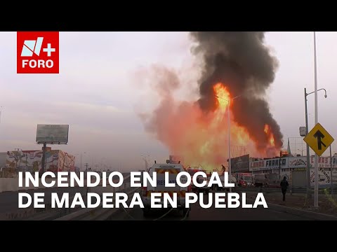 Incendio en local de tarimas de madera en la vía corta a Santa Ana, Puebla. - Estrictamente Personal