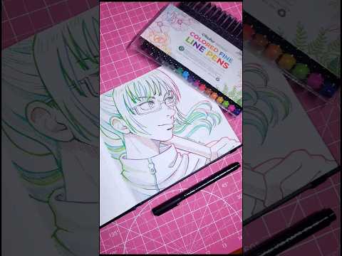 Inktober anime fanart drawing process | Maki Zen'in #animeart #jujutsukaisen #art #shorts