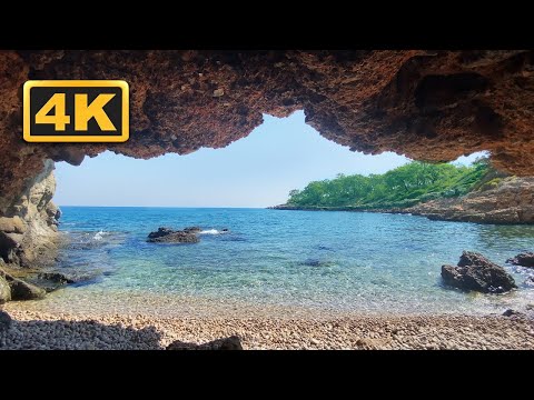 Calming Sea! Amazing Mediterranean Sea! 4K 60 FPS Ocean Waves With Nature Sounds! Relaxation Time.