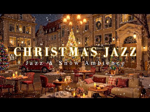 Warm Christmas Night & Relaxing Slow Jazz 🎄 Tender Christmas Jazz & Snow Ambience for Stress Relief