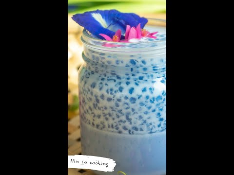 Butterfly pea Blue Sago coconut pudding 🌸