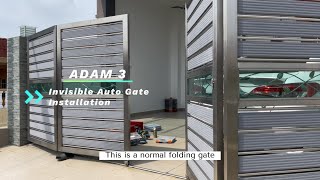 Invisible Folding Auto Gate Installation model ADAM 3 with Roller and Track Driveway