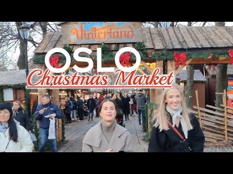 🇸🇯🎄⛄Oslo ,Norway Christmas Market Daytime Walking Tour 1080P