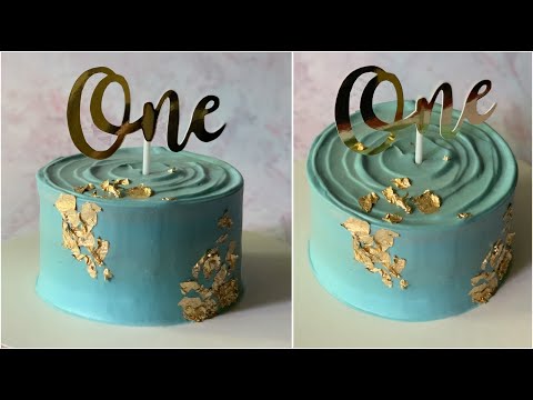 Chocolate Cake To Celebrate 1st Birthday | Blue Cake Decoration | Simple Cake Decorating Tutorial