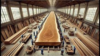 Crear una Mesa Majestuosa desde un Árbol Gigante: Una Hazaña Arriesgada y Valiosa