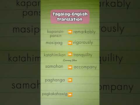 TAGALOG-ENGLISH TRANSLATION VOCABULARY WORDS #learnenglish #tagalogenglishtranslation #vocabulary