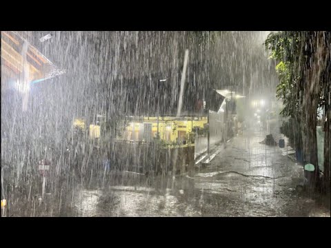 heavy rain at night | get rid of insomnia with the sound of rain | ASMR rain sounds for sleeping