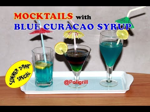 3 MOCKTAILS with BLUE CURACAO SYRUP | 3 मॉकटेल रेसिपी गर्मियों के लिए  | Summer Drinks