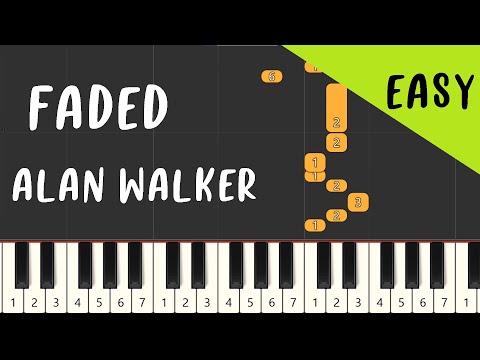 Faded Alan Walker Piano Tutorial EASY ONE HAND 鋼琴教學