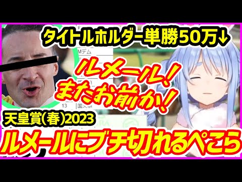 【天皇賞(春)】有馬記念に続いてまたしてもルメールに敗北しブチ切れ発狂する兎田ぺこら【ホロライブ切り抜き／ジャスティンパレス／タイトルホルダー】