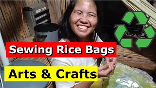 Sewing Rice Bags - Expat in the Philippines