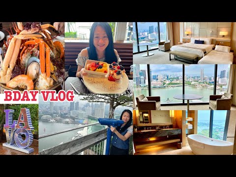 Birthday VLOG 🎂| Eating In Lavo Buffet & Room Tour 🛁 Marina Bay Sands Hotel Singapore