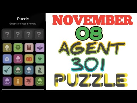 November 8 Agent 301 Puzzle Today Airdrop Daily combo today #agent301