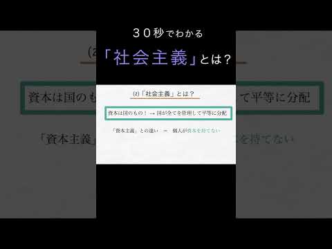 30秒でわかる「社会主義」とは？（経済学入門）#shorts