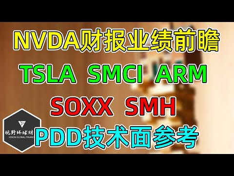 美股 NVDA财报业绩前瞻！TSLA、SMCI、ARM，SOXX、SMH、PDD!