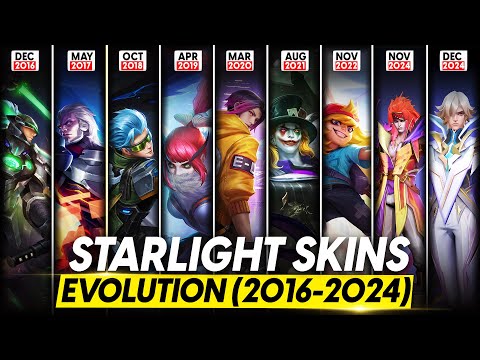 EVOLUTION OF ALL STARLIGHT SKINS 2016 - 2024 | MLBB