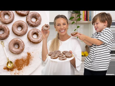 Healthy Baked Cinnamon Donuts | gluten, dairy, soy & nut FREE | cooking with my 5 year old