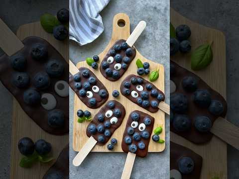 Fun Chocolate Lollies with Blueberries