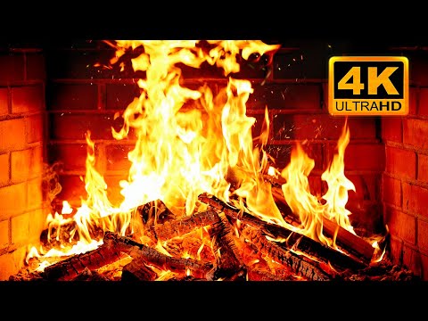 🔥 Cozy Fireplace 4K (12 HOURS). Fireplace with Crackling Fire Sounds. Fireplace Ambience