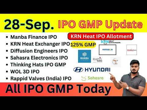 KRN Heat Exchanger IPO | Diffusion Engineers IPO | Manba Finance IPO | Sahasra Electronics IPO |