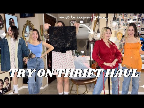 TRY ON THRIFT HAUL  • y2k vibes • THRIFTMAS DAY 20 • #thriftedfashion #thrifthaul #thriftmas