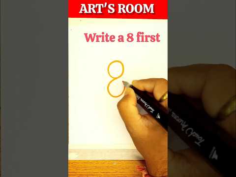 Easy Drawing Trick! How to Draw a Cute Teddy Bear Using Numbers 8 & 6 #shorts