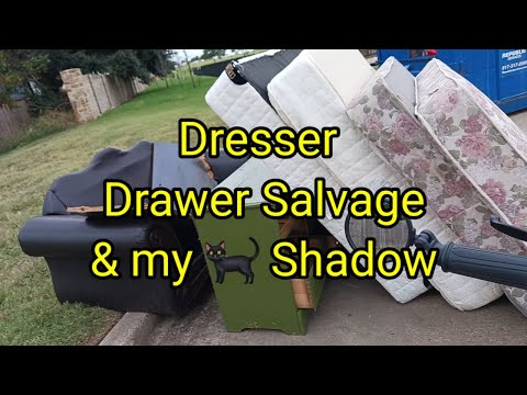 (1636) Dresser Drawer Salvage & my 🐈‍⬛ Shadow