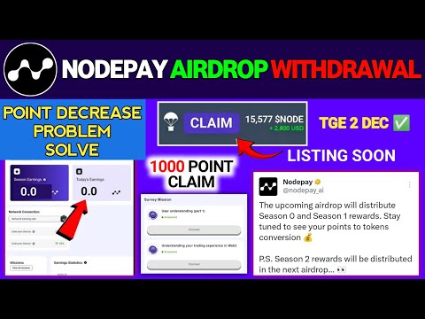 Nodepay Airdrop Listing Update | Nodepay Airdrop Point Convert Ratio | Nodepay Free 1000 Point Claim