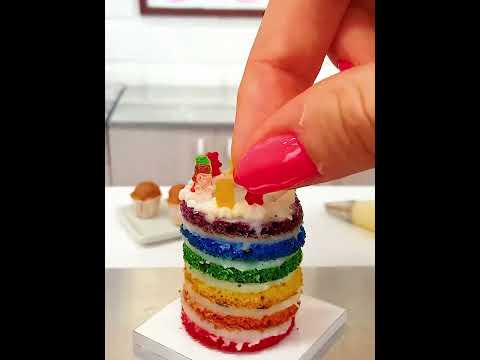 Real mini cake HARIBO/ mini cooking / mini food / tiny kitchen / ASMR #minicooking #miniaturecooking