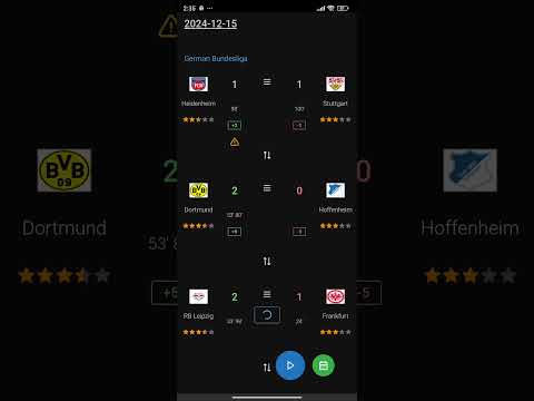 German Bundesliga 2024-12-15 Predictions using latest ELO ratings.