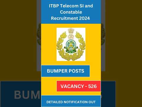 ITBP SI , CONSTABLE AND HEAD CONSTABLE Notification 2024 | Latest Government Jobs 2024