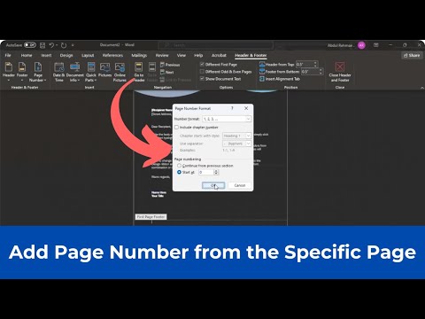 How to Add Page Number from the Specific Page (Quick & Simple)