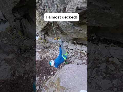 I almost decked! 😅⛏️ #mixedclimbing #drytooling #whip #whipper #climbergirl