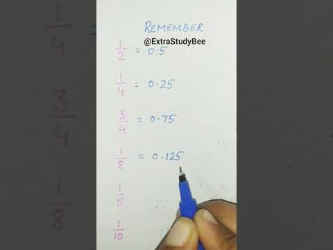 fraction to decimal (Remember) #shorts #ytshorts