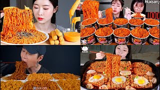 MUKBANGERS EATING SPICY FIRE🔥 NOODLES🥵 NOODLES EATING ASMR MUKBANG😋