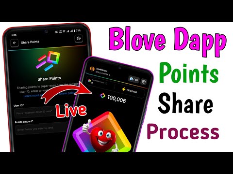 Blove Dapp Points Share Live ! Blove dapp points share kaise kare