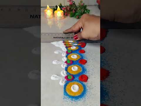 Easy border rangoli ❤️#shortsfeed #shots #trending #viral #muggulu #kolam #arts