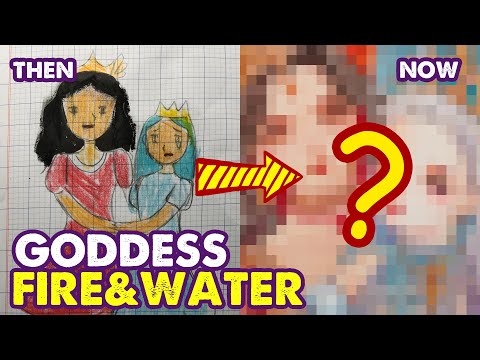 How To Draw Goddesses of Fire and Water after 10 YEARS! | THEN&NOW | Huta Chan