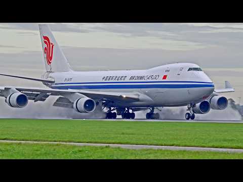 +35 MIN OF HEAVY ACTION | 3x A380, A340-600, B747F, B777, A350 | Amsterdam Schiphol Airport Spotting