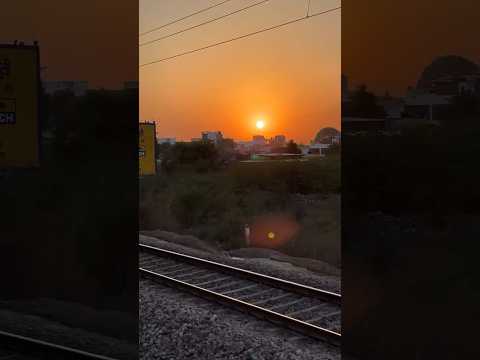 Beautiful Sunset at Rajasthan😍 #indianrailways #shorts #youtubeshorts