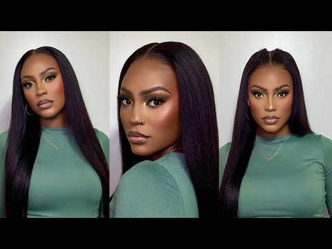 THE MOST NATURAL LOOKING YAKI STRAIGHT HD LACE CLOSURE WIG TUTORIAL *Blends Into Skin* ||KLAIYI HAIR