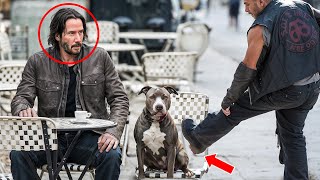 Ruthless Biker Kicked a Dog for Fun, Unaware Keanu Reeves Is the Owner!