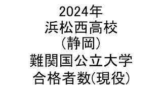 浜松西高校(静岡) 2024年難関国公立大学合格者数(現役)