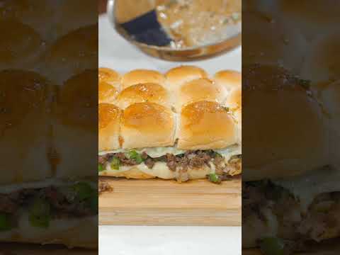 Philly Cheesesteak SLIDERS #recipe #food #foodie #steak